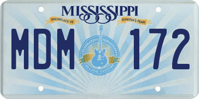 MS license plate MDM172