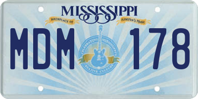 MS license plate MDM178