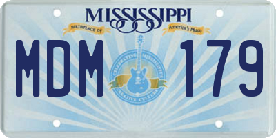 MS license plate MDM179