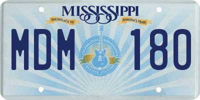 MS license plate MDM180