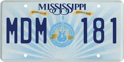 MS license plate MDM181