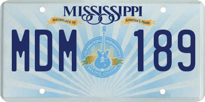 MS license plate MDM189