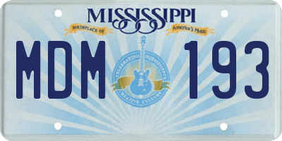 MS license plate MDM193