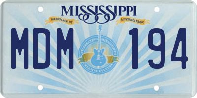 MS license plate MDM194