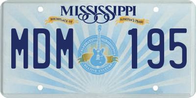 MS license plate MDM195