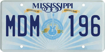 MS license plate MDM196