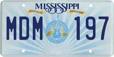 MS license plate MDM197