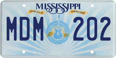 MS license plate MDM202