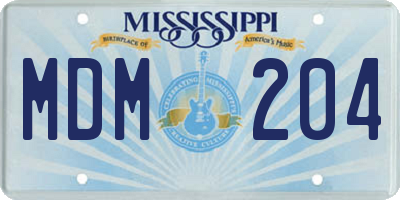 MS license plate MDM204