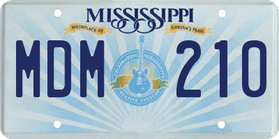MS license plate MDM210