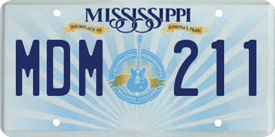 MS license plate MDM211