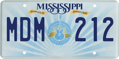 MS license plate MDM212