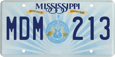 MS license plate MDM213
