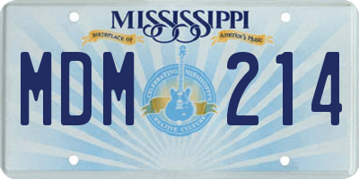 MS license plate MDM214
