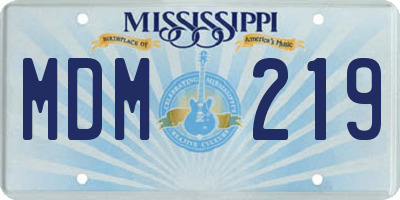 MS license plate MDM219