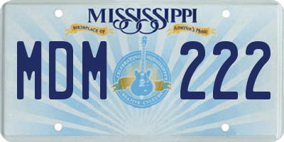 MS license plate MDM222