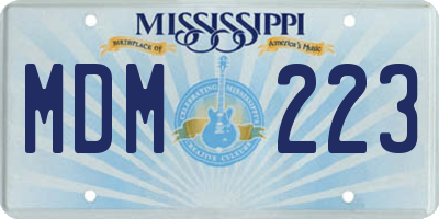 MS license plate MDM223