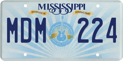 MS license plate MDM224
