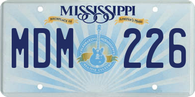 MS license plate MDM226