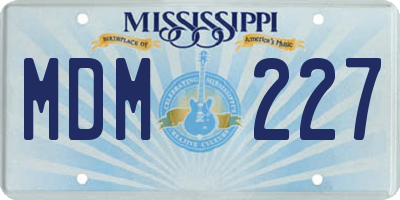 MS license plate MDM227