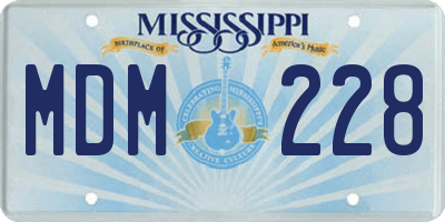 MS license plate MDM228