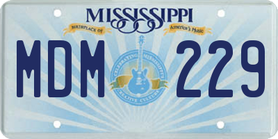 MS license plate MDM229
