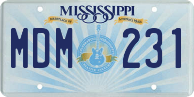 MS license plate MDM231