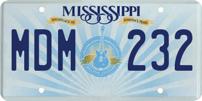 MS license plate MDM232