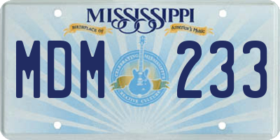 MS license plate MDM233
