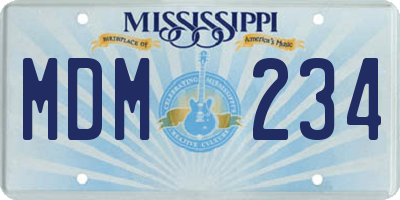MS license plate MDM234