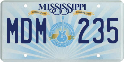MS license plate MDM235