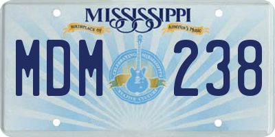MS license plate MDM238