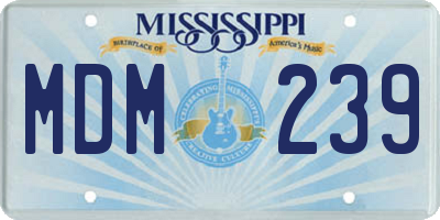 MS license plate MDM239