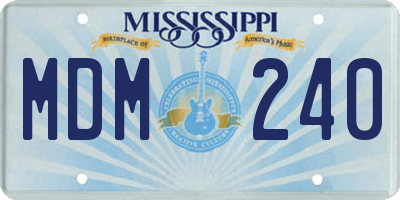 MS license plate MDM240