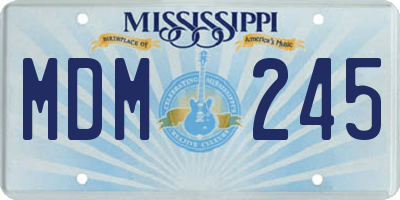 MS license plate MDM245