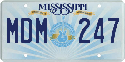 MS license plate MDM247