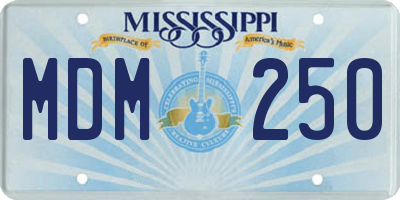 MS license plate MDM250