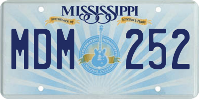 MS license plate MDM252