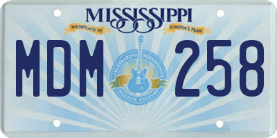 MS license plate MDM258