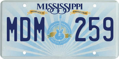 MS license plate MDM259