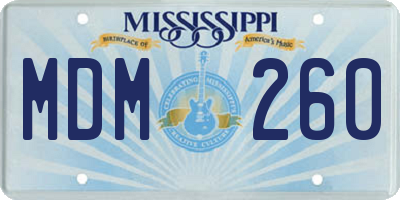 MS license plate MDM260