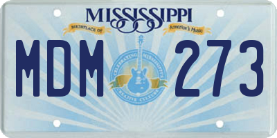 MS license plate MDM273
