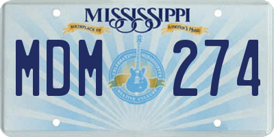 MS license plate MDM274