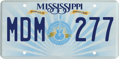 MS license plate MDM277