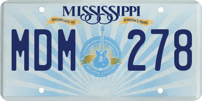MS license plate MDM278