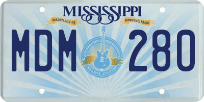 MS license plate MDM280
