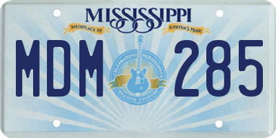 MS license plate MDM285
