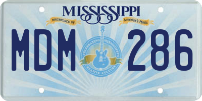 MS license plate MDM286