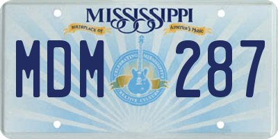 MS license plate MDM287