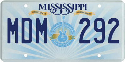 MS license plate MDM292